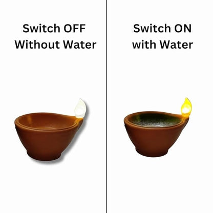 Water Sensor Diya for Diwali Decoration - 12 Pcs Electric Flameless & Smokeless LED Diya Lights