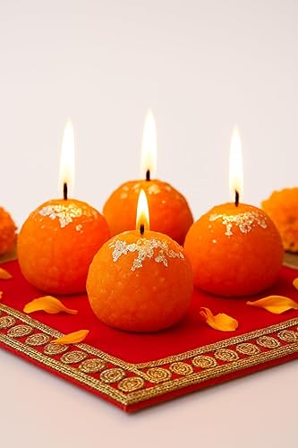 Premium Ladoo Candle for Diwali - Decorative Candle 100% Paraffin Wax || Set of 6