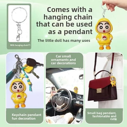 Shinchan Face Changing Keychain | 3D Cartoon Character Key Holder
