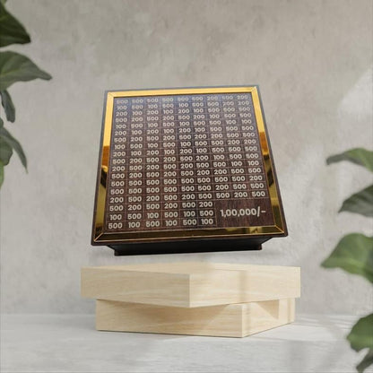 Wooden Money Piggy Bank for Kids & Adults | Save 1,00,00 Rupees