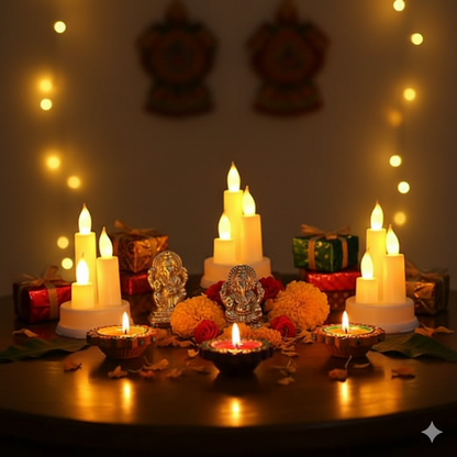 LED Candles | Flickering Flameless Candles in Warm White | Realistic & Battery Operated LED Candle